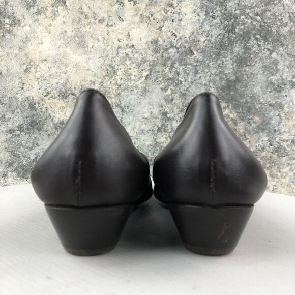 AGL Attilio Giusti Leombruni Women's Size 39.5 (9.5) Brown Leather Slip On Pumps - Picture 7 of 13